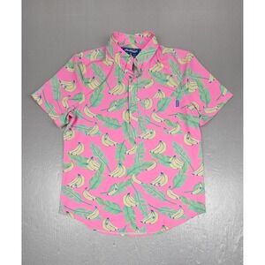 Chubbies Button Up Shirt Mens Small. Pink Popover Friday Peel Or No Peel Banana